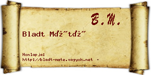 Bladt Máté névjegykártya