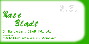 mate bladt business card